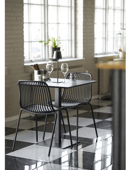 Chaise de jardin moderne empilable Métal Polypropylène Noir Branson (Lot de 4) 