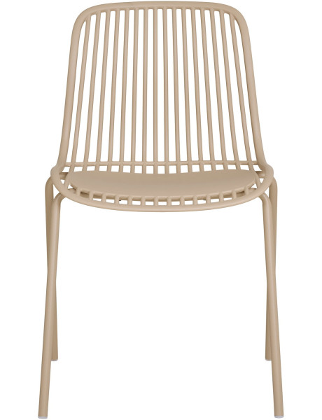 Chaise de jardin moderne empilable Métal Polypropylène Sable Branson (Lot de 4) 