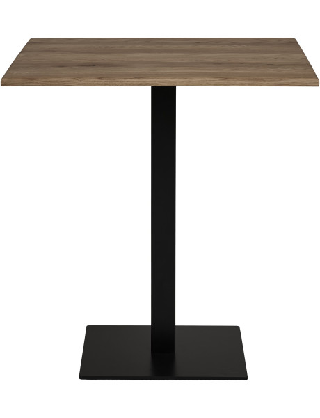 Table moderne Bistrot Carrée 2 personnes Bois de chêne Fumé Métal Noir Lignano 