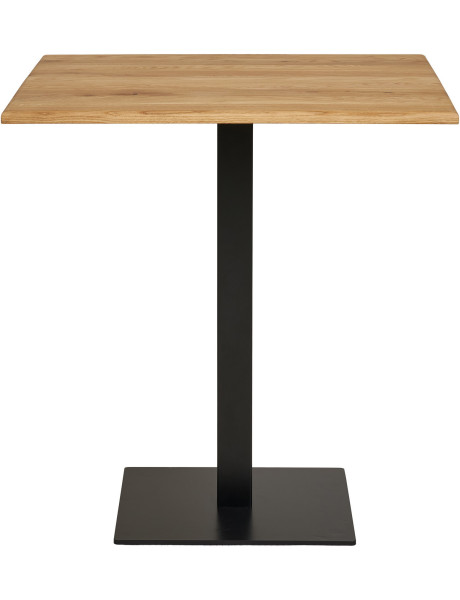 Table moderne Bistrot Carrée 2 personnes Bois de chêne Naturel Métal Noir Lignano 