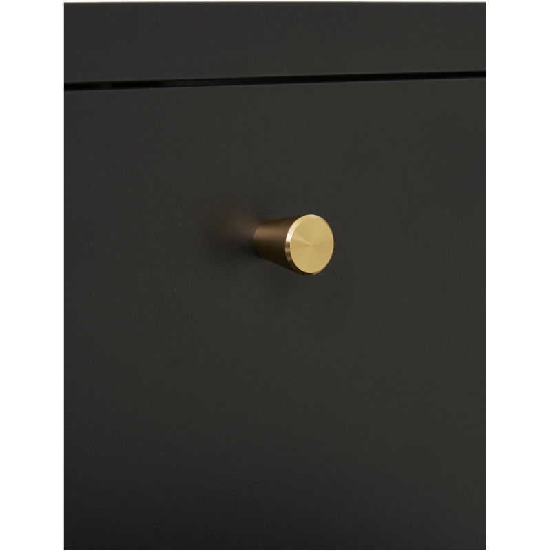 Chevet moderne 2 tiroirs Métal Noir Dalby 