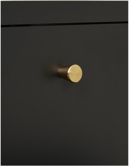 Chevet moderne 2 tiroirs Métal Noir Dalby 