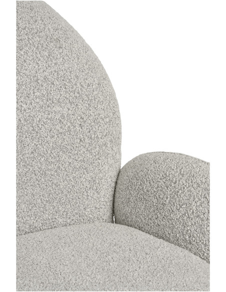 Fauteuil de table bouclette pivotant Tissu Sable Bouclé Métal Gris Lana 
