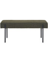 Banquette moderne minimaliste 2 places Tissu Vert Bouclé Métal Noir Swindon 