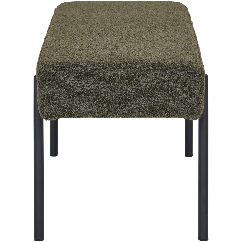Banquette moderne minimaliste 2 places Tissu Vert Bouclé Métal Noir Swindon 