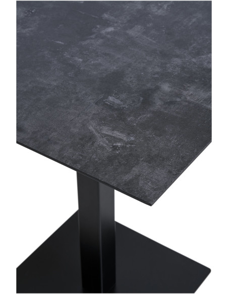 Table à manger bistrot moderne Carrée 2 personnes Bois MDF Mélamine Métal Noir Fano 