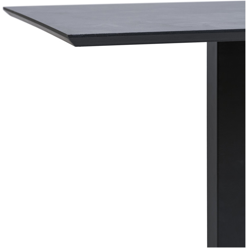 Table à manger bistrot moderne Carrée 2 personnes Bois MDF Mélamine Métal Noir Fano 