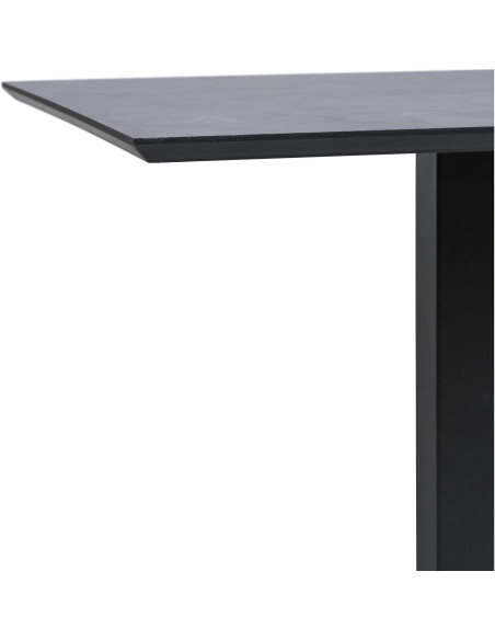 Table à manger bistrot moderne Carrée 2 personnes Bois MDF Mélamine Métal Noir Fano 