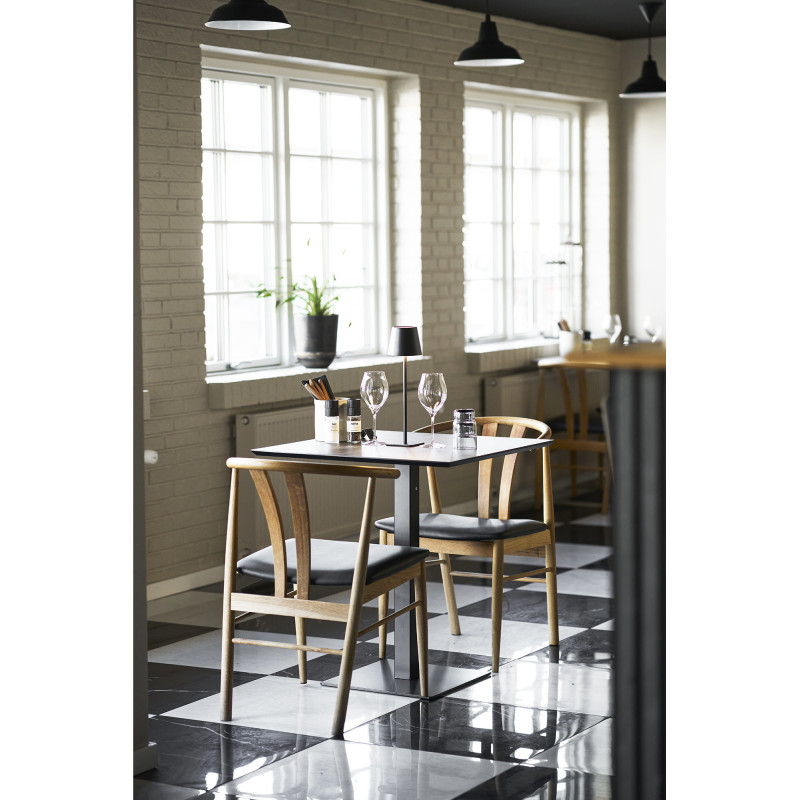 Table à manger bistrot moderne Carrée 2 personnes Bois MDF Mélamine Métal Noir Fano 