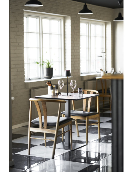 Table à manger bistrot moderne Carrée 2 personnes Bois MDF Mélamine Métal Noir Fano 