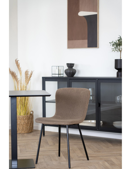 Table à manger bistrot moderne Carrée 2 personnes Bois MDF Mélamine Métal Noir Fano 