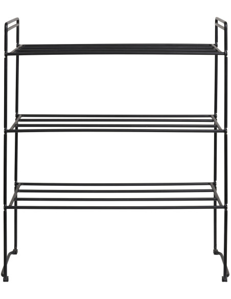 Étagère à chaussures moderne 3 niveaux Métal Noir Swansea 