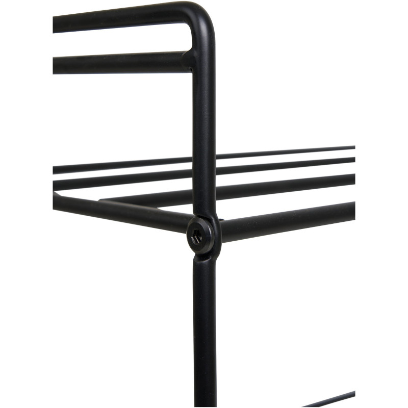 Étagère à chaussures moderne 3 niveaux Métal Noir Swansea 