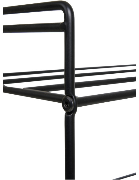 Étagère à chaussures moderne 3 niveaux Métal Noir Swansea 