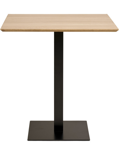 Table à manger bistrot moderne Carrée 2 personnes Bois MDF Mélamine Naturel Métal Noir Fano 