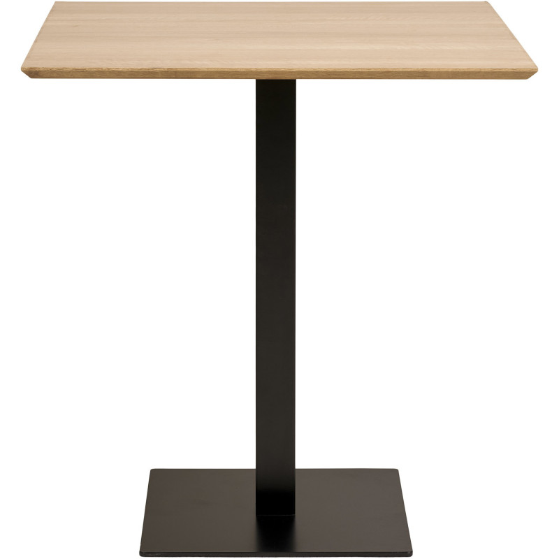 Table à manger bistrot moderne Carrée 2 personnes Bois MDF Mélamine Naturel Métal Noir Fano 