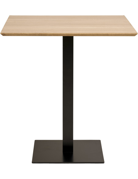 Table à manger bistrot moderne Carrée 2 personnes Bois MDF Mélamine Naturel Métal Noir Fano 
