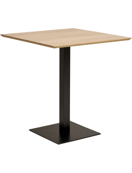 Table à manger bistrot moderne Carrée 2 personnes Bois MDF Mélamine Naturel Métal Noir Fano 