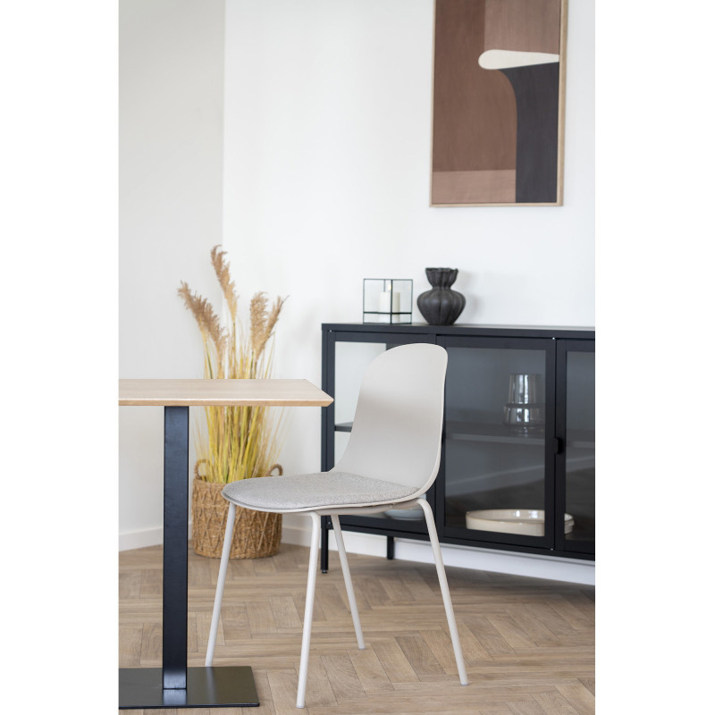 Table à manger bistrot moderne Carrée 2 personnes Bois MDF Mélamine Naturel Métal Noir Fano 