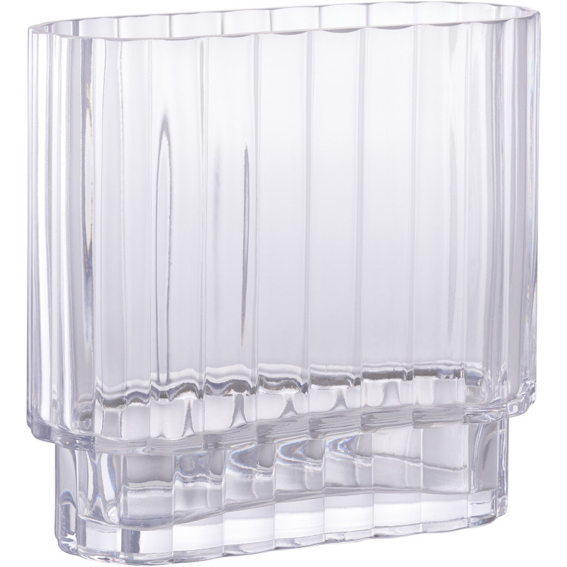 Vase moderne plat Rectangulaire Hauteur 19 cm Verre Transparent Aalborg 