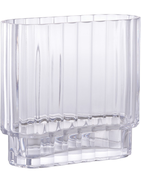 Vase moderne plat Rectangulaire Hauteur 19 cm Verre Transparent Aalborg 