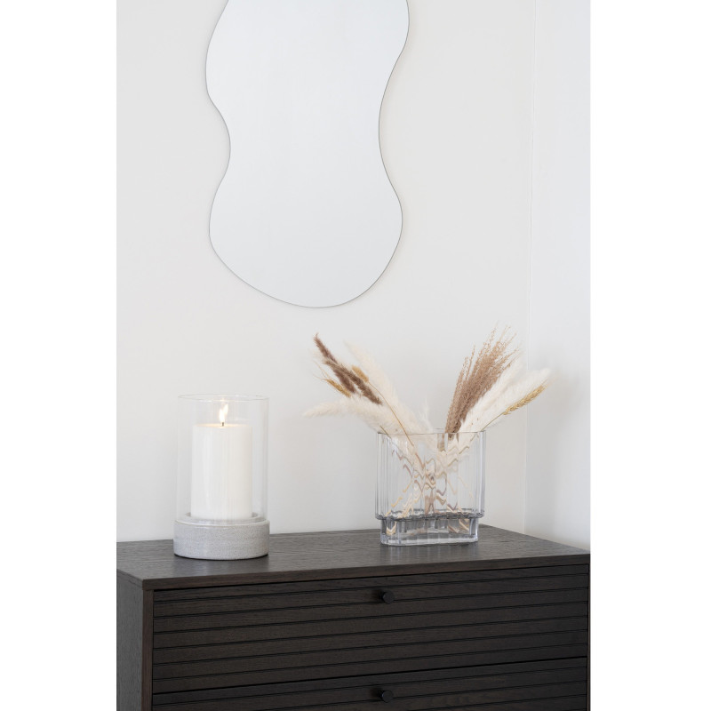 Vase moderne plat Rectangulaire Hauteur 19 cm Verre Transparent Aalborg 