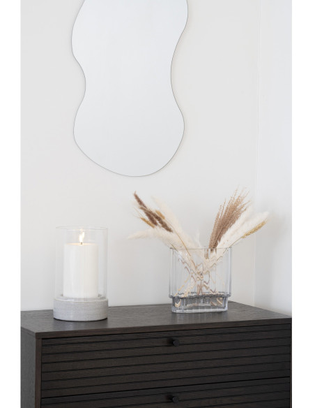 Vase moderne plat Rectangulaire Hauteur 19 cm Verre Transparent Aalborg 