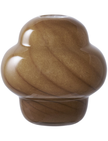 Vase original Rond Hauteur 17 cm Verre Marron Skive 