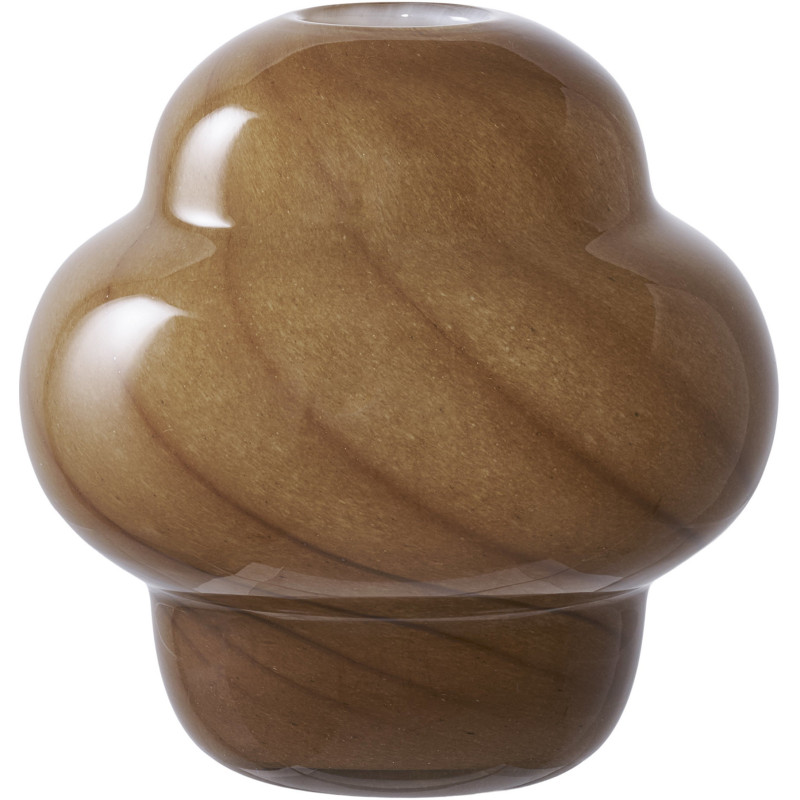 Vase original Rond Hauteur 17 cm Verre Marron Skive 