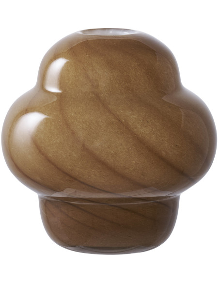 Vase original Rond Hauteur 17 cm Verre Marron Skive 