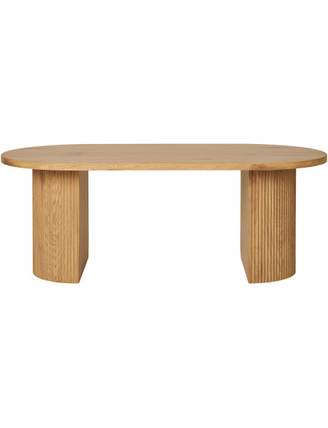 Grande Table basse moderne Ovale Bois MDF Papier décoratif Naturel Boavista House Nordic - 1