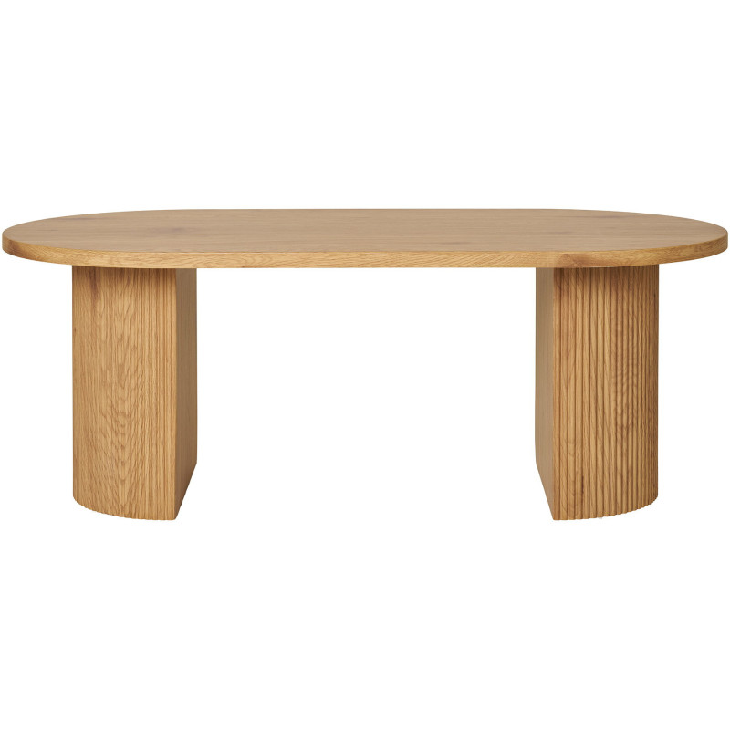 Grande Table basse moderne Ovale Bois MDF Papier décoratif Naturel Boavista House Nordic - 1