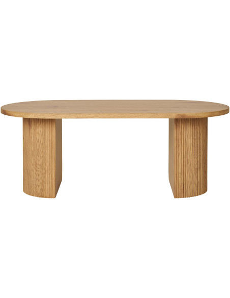 Grande Table basse moderne Ovale Bois MDF Papier décoratif Naturel Boavista House Nordic - 1