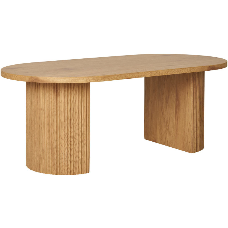 Grande Table basse moderne Ovale Bois MDF Papier décoratif Naturel Boavista House Nordic - 2