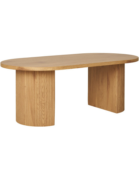Grande Table basse moderne Ovale Bois MDF Papier décoratif Naturel Boavista House Nordic - 2