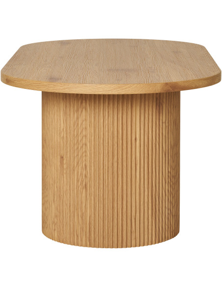 Grande Table basse moderne Ovale Bois MDF Papier décoratif Naturel Boavista House Nordic - 3