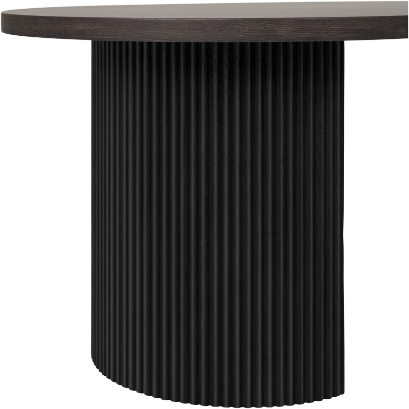 Grande Table basse moderne Ovale Bois MDF Papier décoratif Marron foncé Noir Boavista House Nordic - 4
