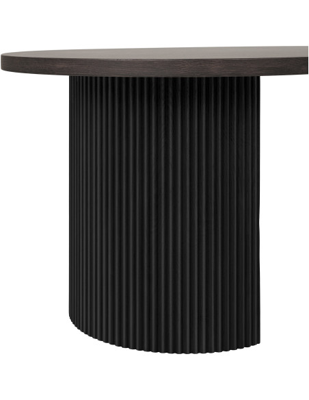Grande Table basse moderne Ovale Bois MDF Papier décoratif Marron foncé Noir Boavista House Nordic - 4