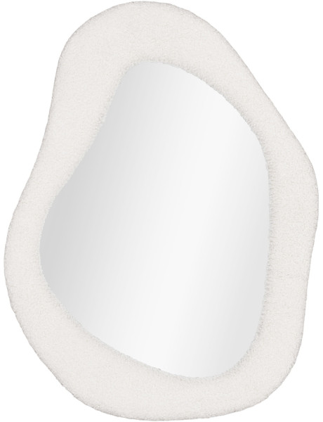 Miroir mural bouclette Organique 46x61 Tissu Blanc Bouclé Bosa 
