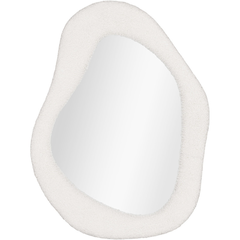 Miroir mural bouclette Organique 46x61 Tissu Blanc Bouclé Bosa 
