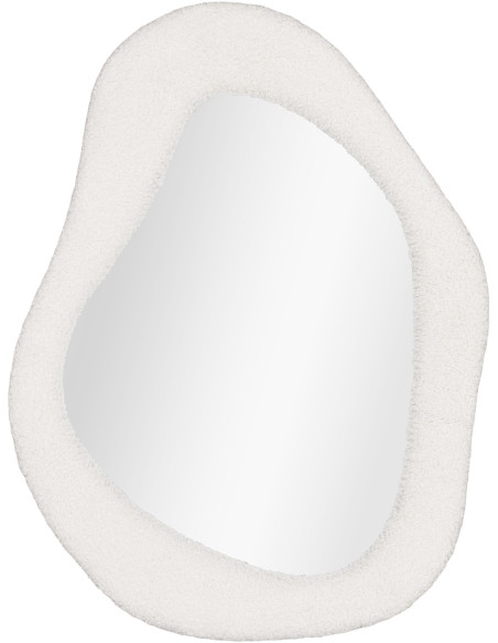 Miroir mural bouclette Organique 46x61 Tissu Blanc Bouclé Bosa 