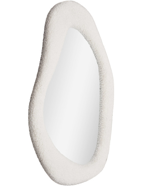 Miroir mural bouclette Organique 46x61 Tissu Blanc Bouclé Bosa 