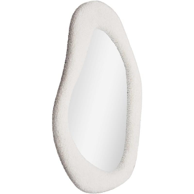 Miroir mural bouclette Organique 46x61 Tissu Blanc Bouclé Bosa 