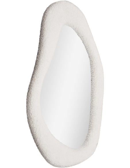 Miroir mural bouclette Organique 46x61 Tissu Blanc Bouclé Bosa 