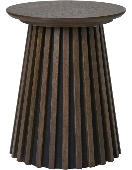 Table d'appoint moderne Ronde Bois MDF Marron Effet chêne Osaka 