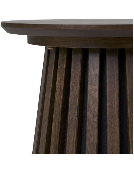 Table d'appoint moderne Ronde Bois MDF Marron Effet chêne Osaka 