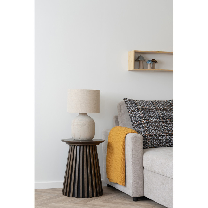 Table d'appoint moderne Ronde Bois MDF Marron Effet chêne Osaka 