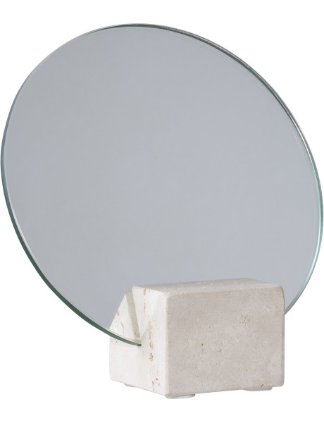Miroir de table à poser Rond 18 cm Travertin Naturel Verre Colisea 