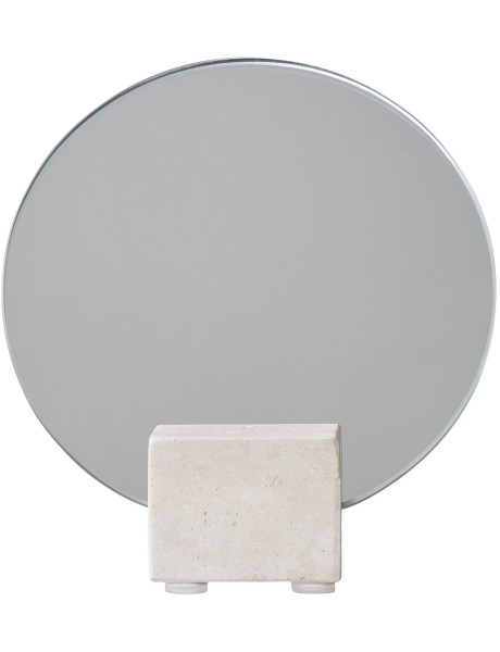 Miroir de table à poser Rond 18 cm Travertin Naturel Verre Colisea 