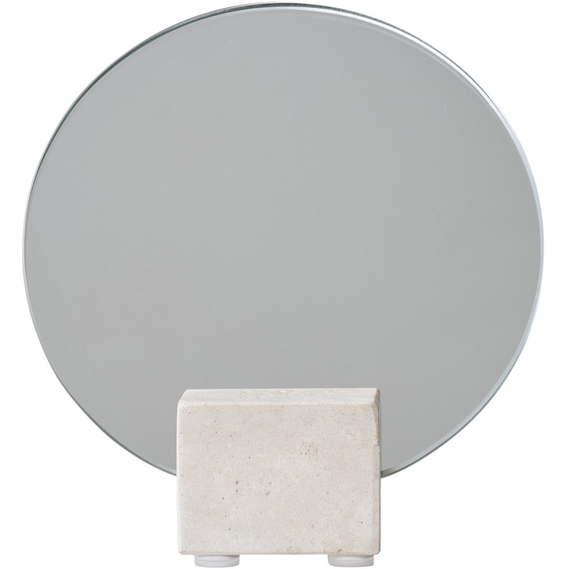Miroir de table à poser Rond 18 cm Travertin Naturel Verre Colisea 